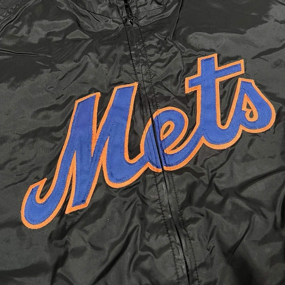 New York Mets Majestic Jacket 2XL Full‎ Zip Nylon NY Windbreaker Dugout Vintage